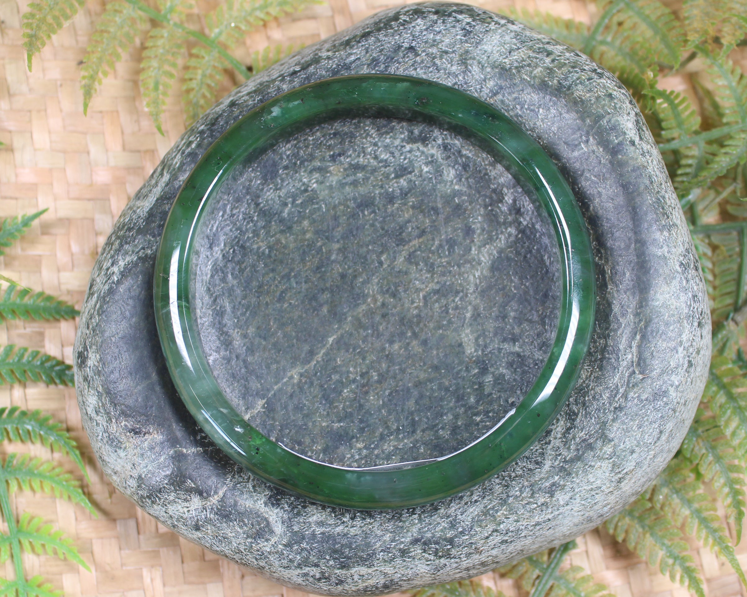 Bangle carved from Hapopo Pounamu - NZ Greenstone