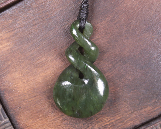 Twist carved from Kawakawa Pounamu - NZ Greenstone