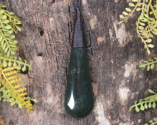 Kawakawa Pounamu Roimata Pendant - NZ Greenstone