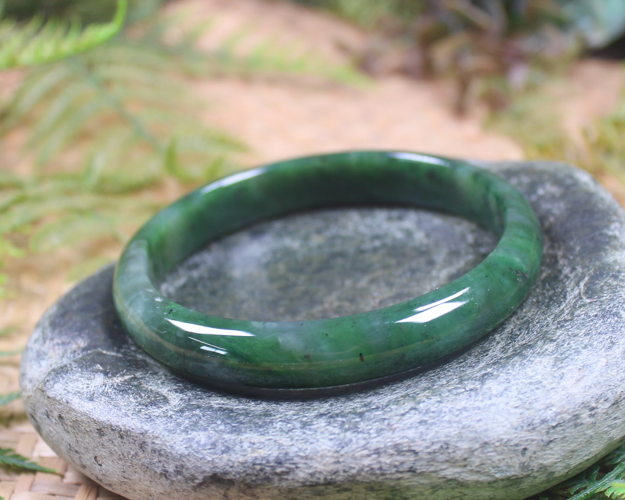 Bangle carved from Hapopo Pounamu - NZ Greenstone