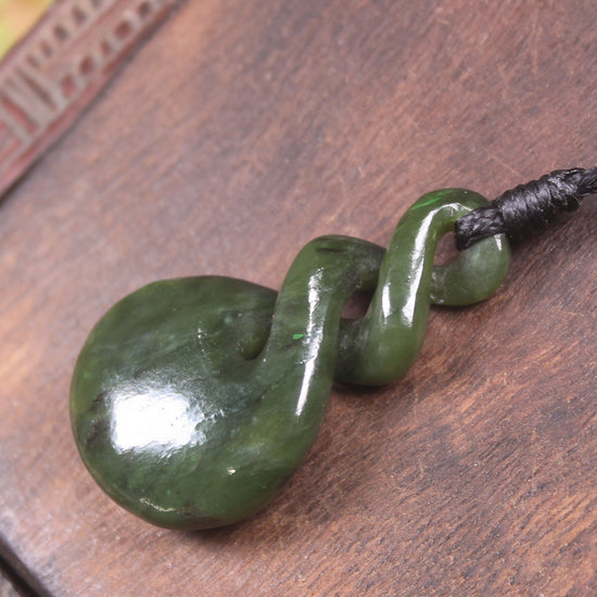 Twist carved from Kawakawa Pounamu - NZ Greenstone