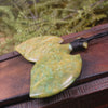 Whale Tail carved from Flower Jade Pounamu - NZ Greenstone