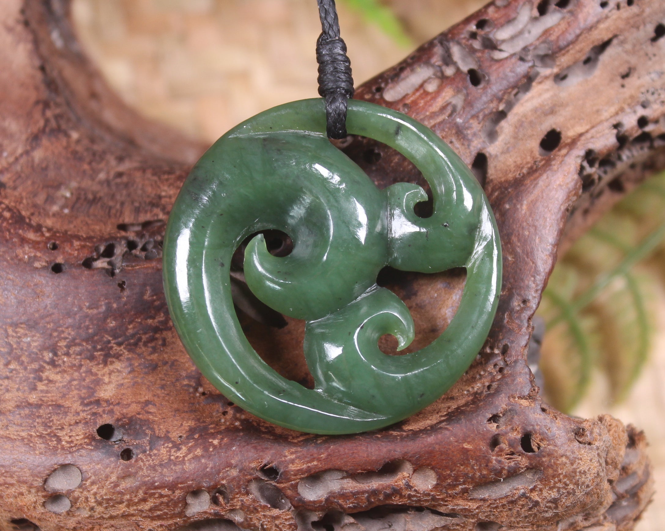 Koru carved from Hapopo Pounamu - NZ Greenstone