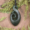 Rimu Pounamu Koru Twist Pendant - NZ Greenstone