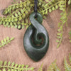 Rimu Pounamu Koru Twist Pendant - NZ Greenstone
