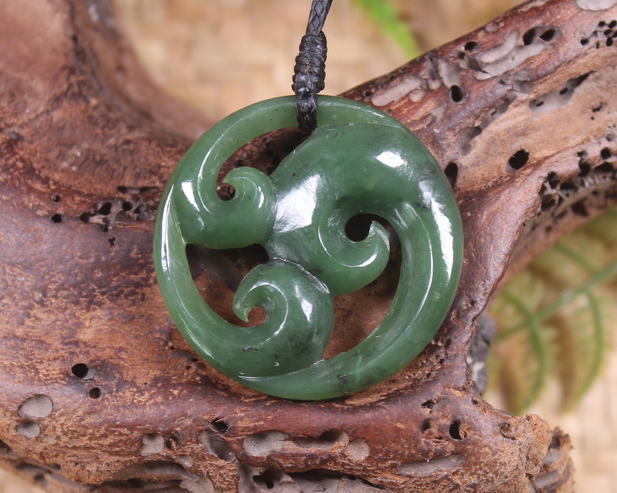 Koru carved from Hapopo Pounamu - NZ Greenstone