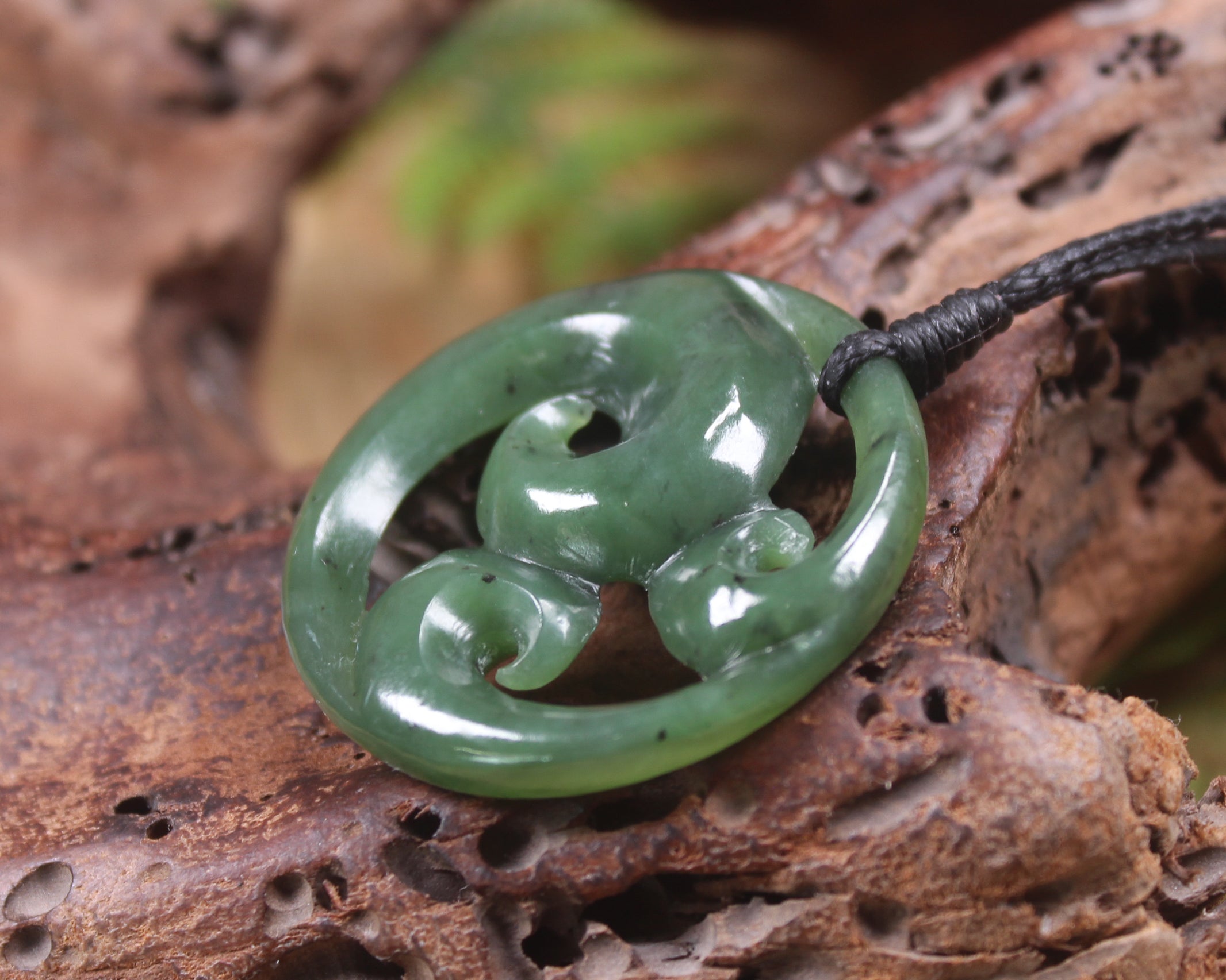 Koru carved from Hapopo Pounamu - NZ Greenstone