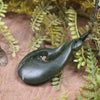Hei Matau or Fish Hook carved from Rimu Pounamu - NZ Greenstone