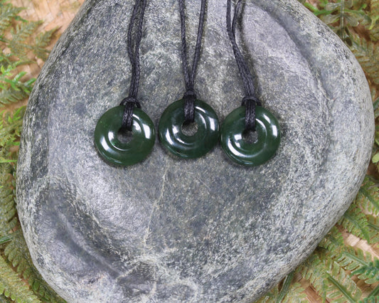 Porowhita or Pi Stone carved from Kawakawa Pounamu - NZ Greenstone