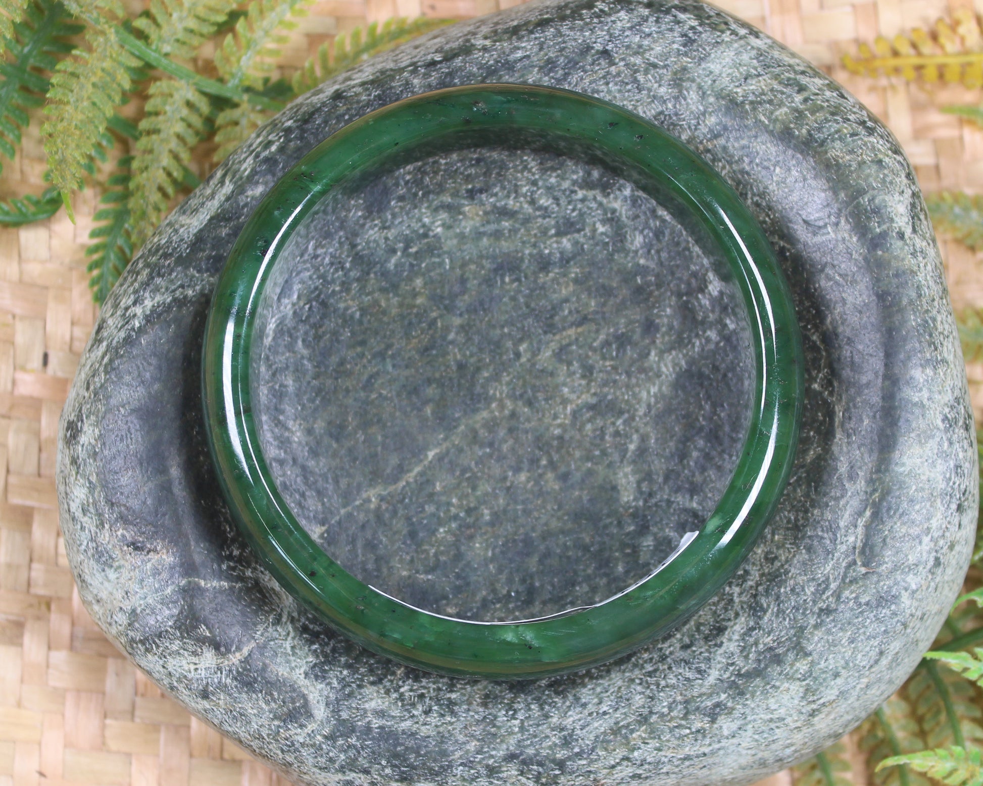 Bangle carved from Hapopo Pounamu - NZ Greenstone