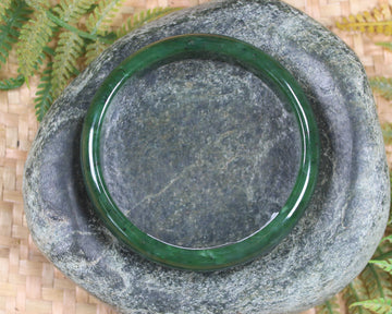 Bangle carved from Hapopo Pounamu - NZ Greenstone