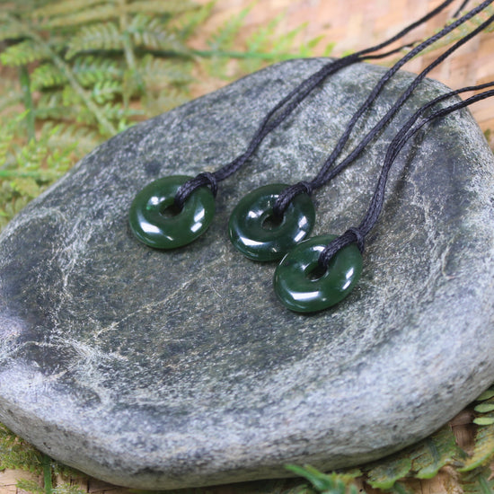 Porowhita or Pi Stone carved from Kawakawa Pounamu - NZ Greenstone