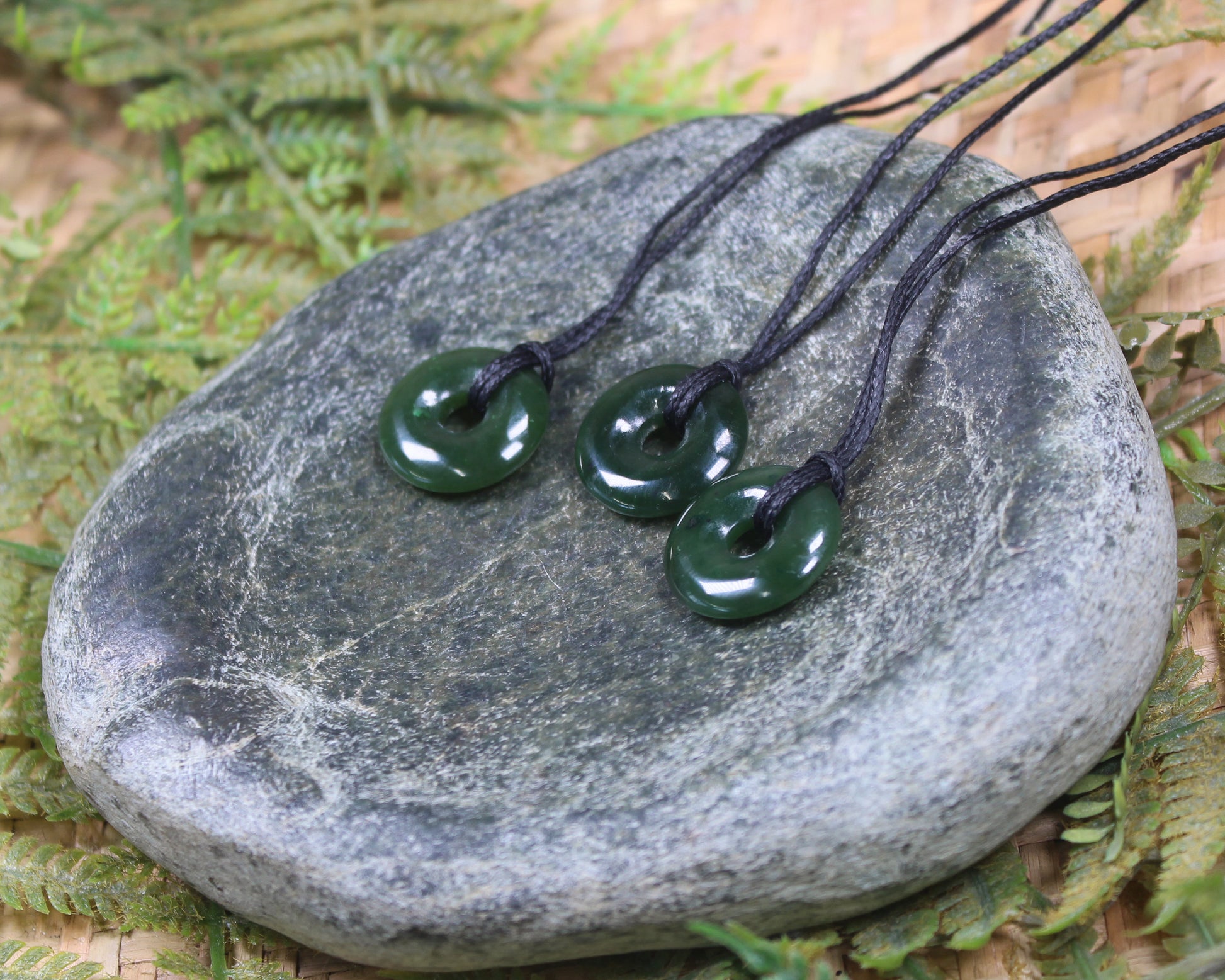 Porowhita or Pi Stone carved from Kawakawa Pounamu - NZ Greenstone