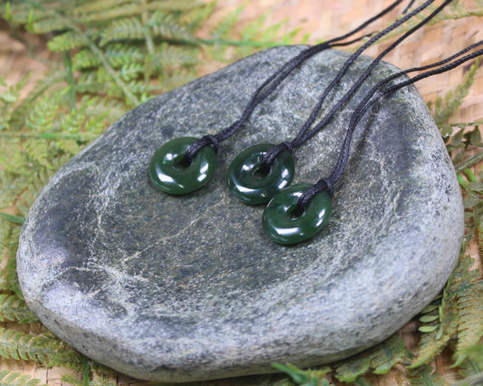 Porowhita or Pi Stone carved from Kawakawa Pounamu - NZ Greenstone