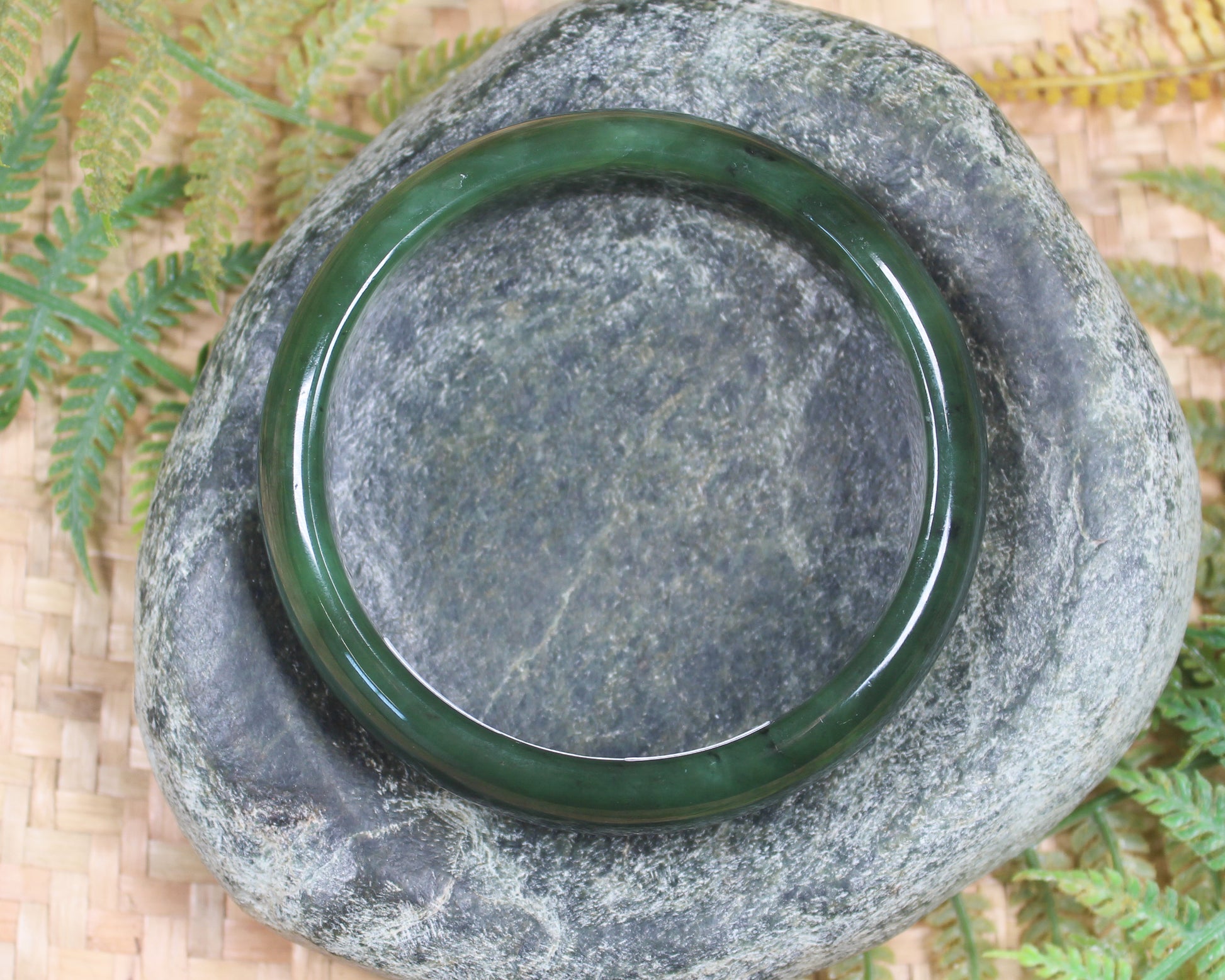 Bangle carved from Kawakawa Pounamu - NZ Greenstone