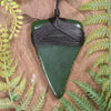 Tooth pendant carved from Kawakawa Pounamu - NZ Greenstone