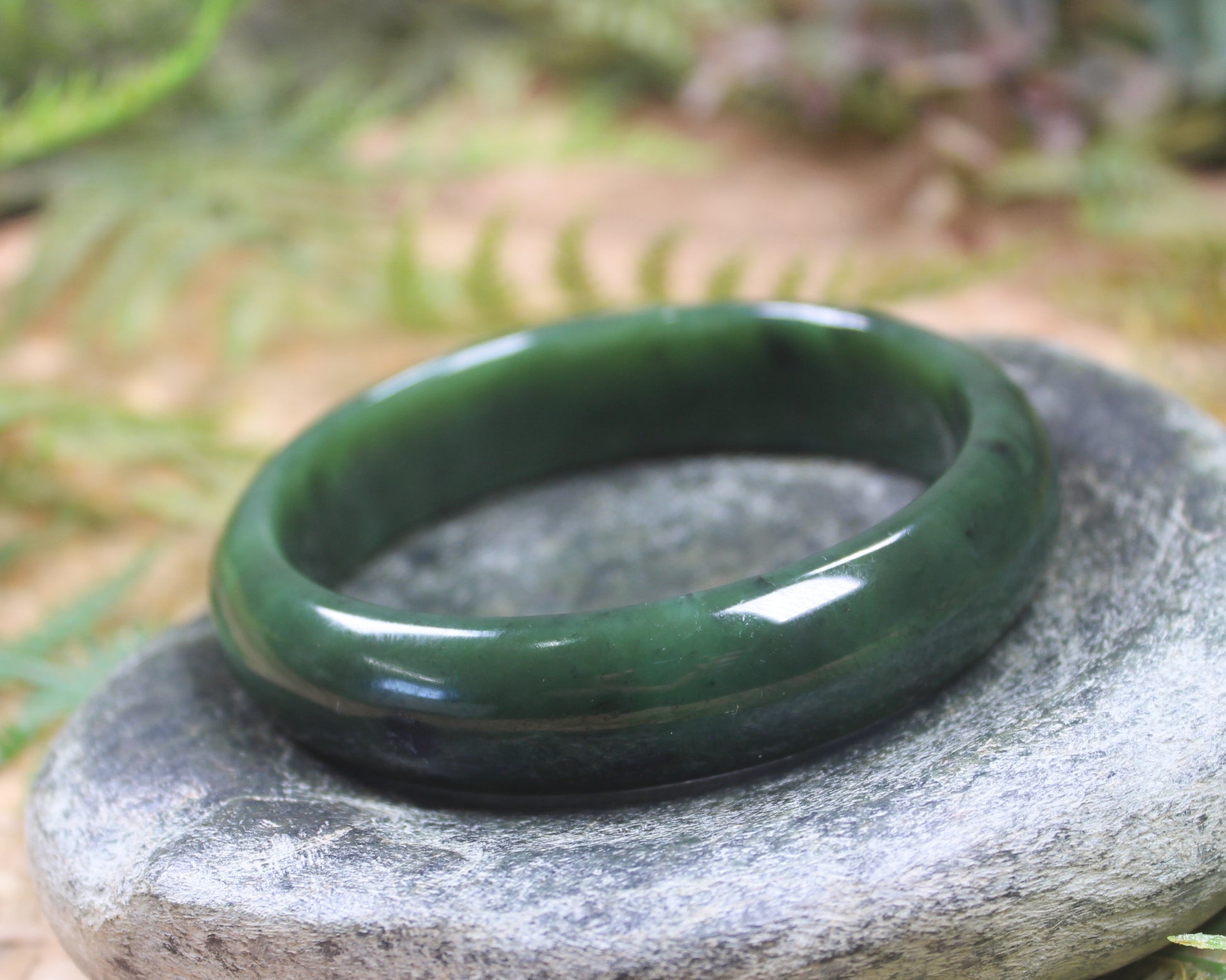 Bangle carved from Kawakawa Pounamu - NZ Greenstone