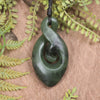 Hapopo Pounamu Koru Twist Pendant - NZ Greenstone