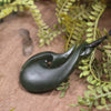 Hei Matau or Fish Hook carved from Rimu Pounamu - NZ Greenstone