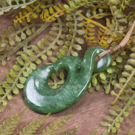 Koru Twist carved from Kawakawa Pounamu - NZ Greenstone