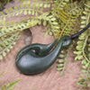 Hei Matau or Fish Hook carved from Rimu Pounamu - NZ Greenstone
