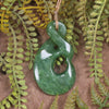 Koru Twist carved from Kawakawa Pounamu - NZ Greenstone