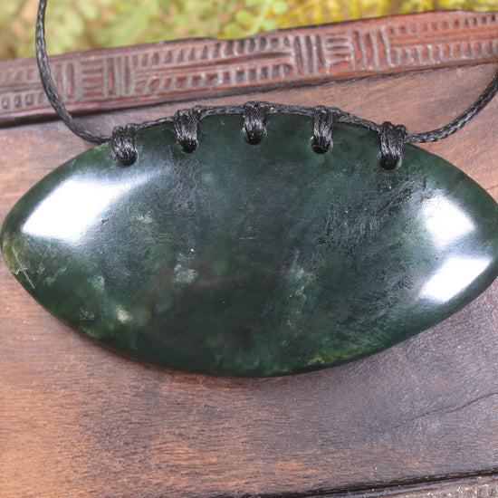 Breastplate or Shield carved from Kawakawa Pounamu - NZ Greenstone