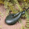 Hei Matau or Fish Hook carved from Rimu Pounamu - NZ Greenstone