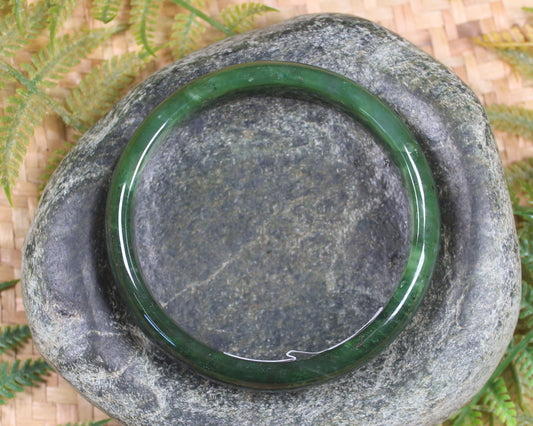 Bangle carved from Hapopo Pounamu - NZ Greenstone
