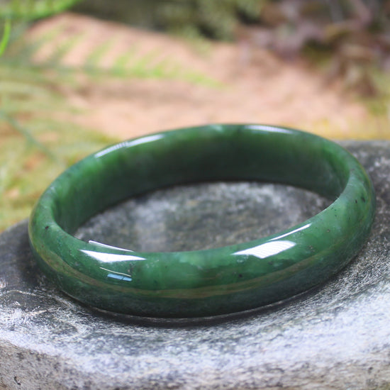 Bangle carved from Hapopo Pounamu - NZ Greenstone