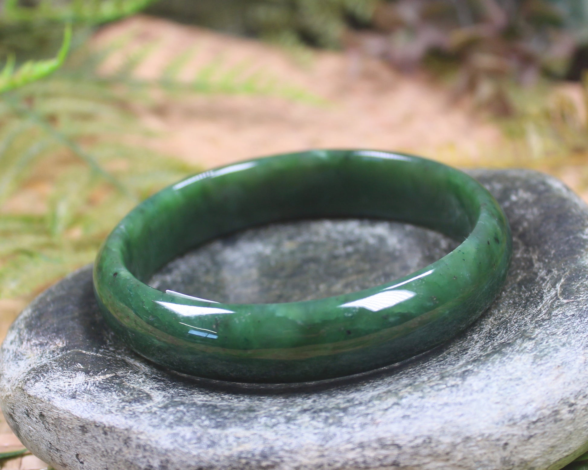 Bangle carved from Hapopo Pounamu - NZ Greenstone
