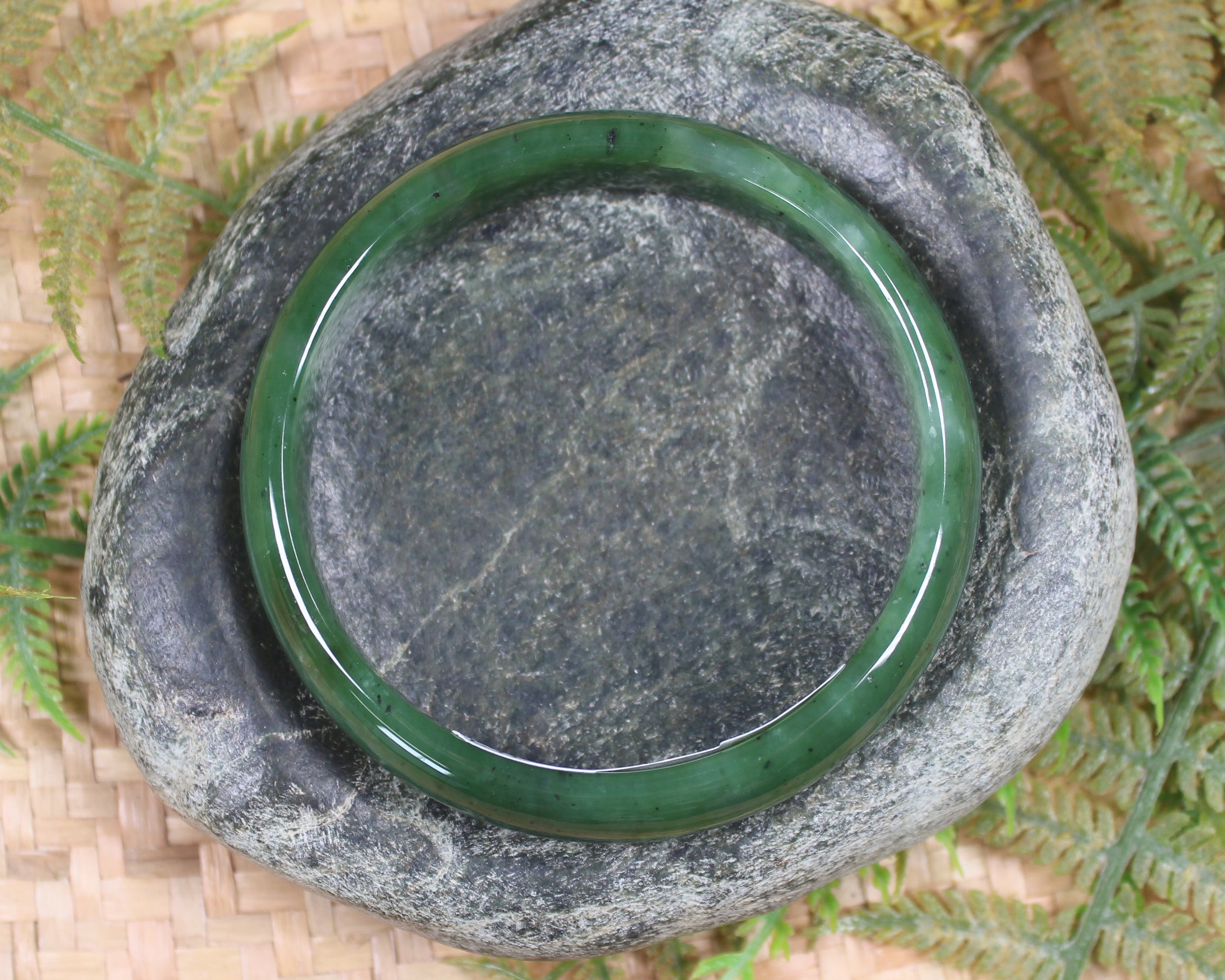 Bangle carved from Hapopo Pounamu - NZ Greenstone