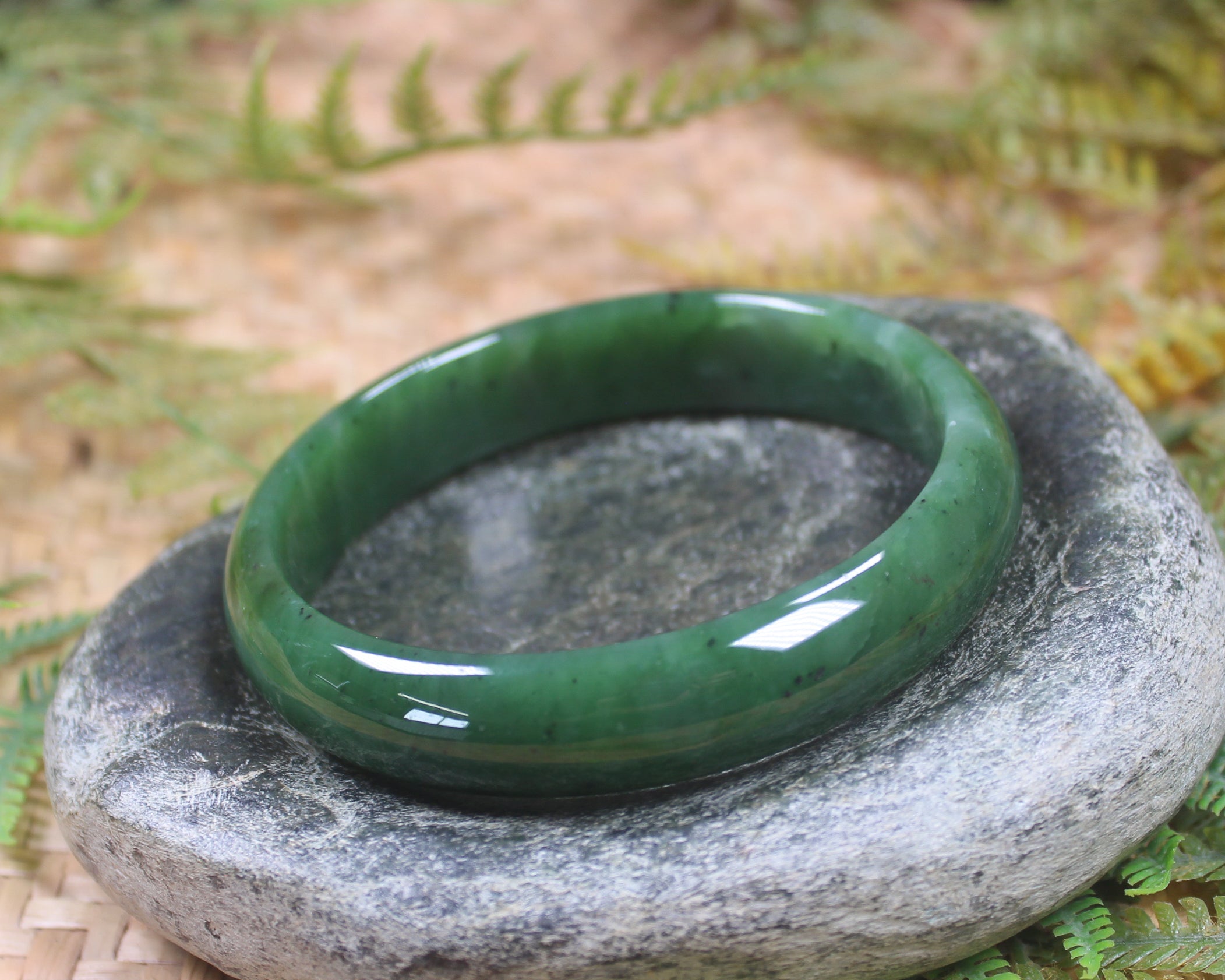 Bangle carved from Hapopo Pounamu - NZ Greenstone