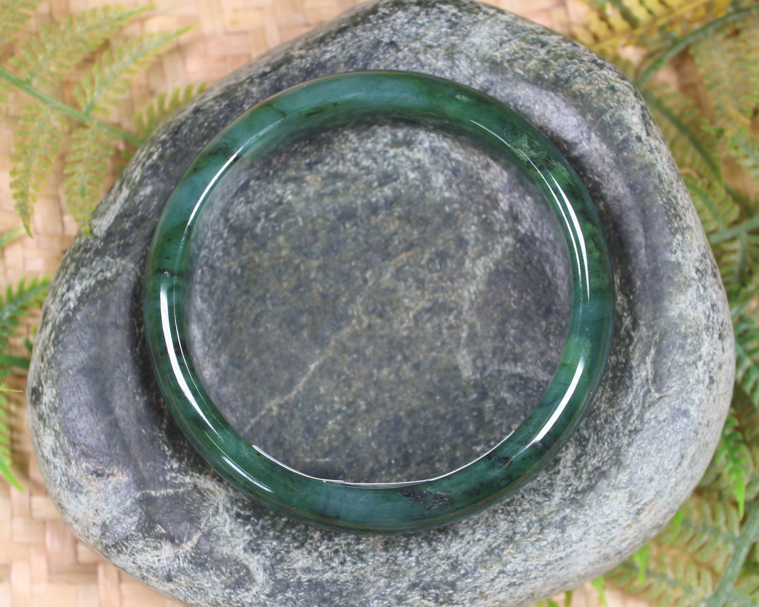 Bangle carved from Hapopo Pounamu - NZ Greenstone