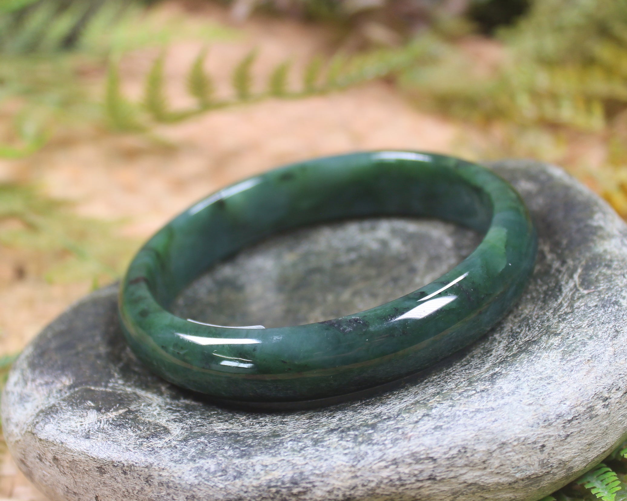 Bangle carved from Hapopo Pounamu - NZ Greenstone