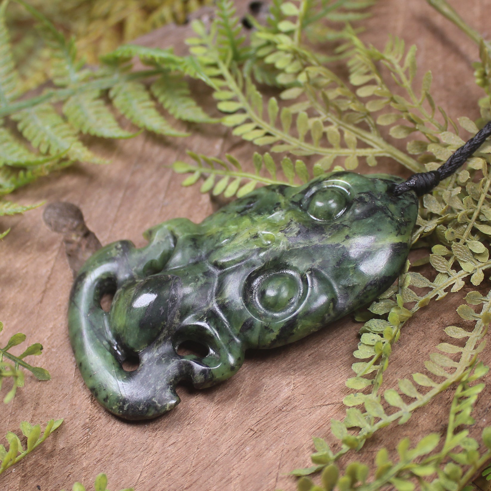 Hei Tiki carved from Douglas Creek Pounamu - NZ Greenstone