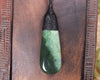 Roimata or Teardop with Koru carved from Kawakawa Pounamu - NZ Greenstone