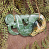 Manaia carved from Flower Jade Pounamu - NZ Greenstone
