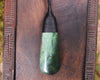 Roimata or Teardop with Koru carved from Kawakawa Pounamu - NZ Greenstone
