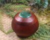 Wooden container with Inanga 
Pounamu set into lid - NZ Greenstone