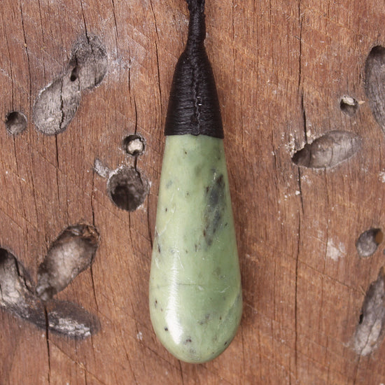 Roimata Teardrop carved from Hapopo Pounamu - NZ Greenstone