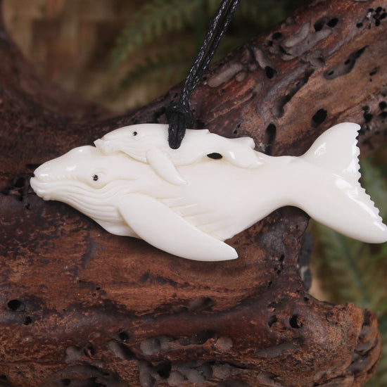 NZ Beef Bone Whale pendant