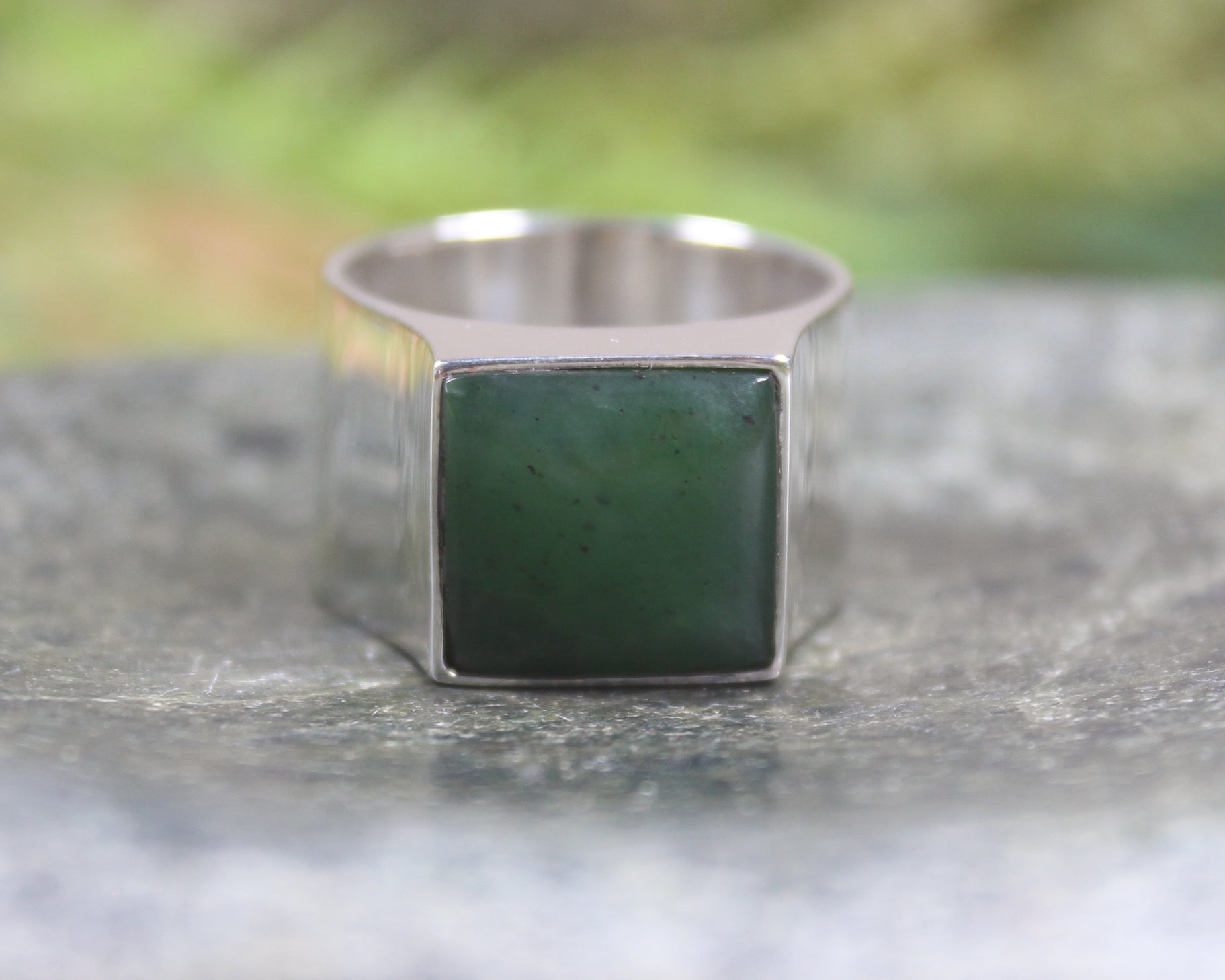 Sterling Silver Hapopo Pounamu Ring - NZ Greenstone