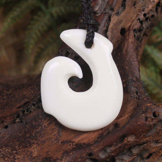 Hei Matau carved from NZ beef bone