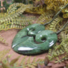 Koru Heart pendant carved from Hapopo Pounamu - NZ Greenstone