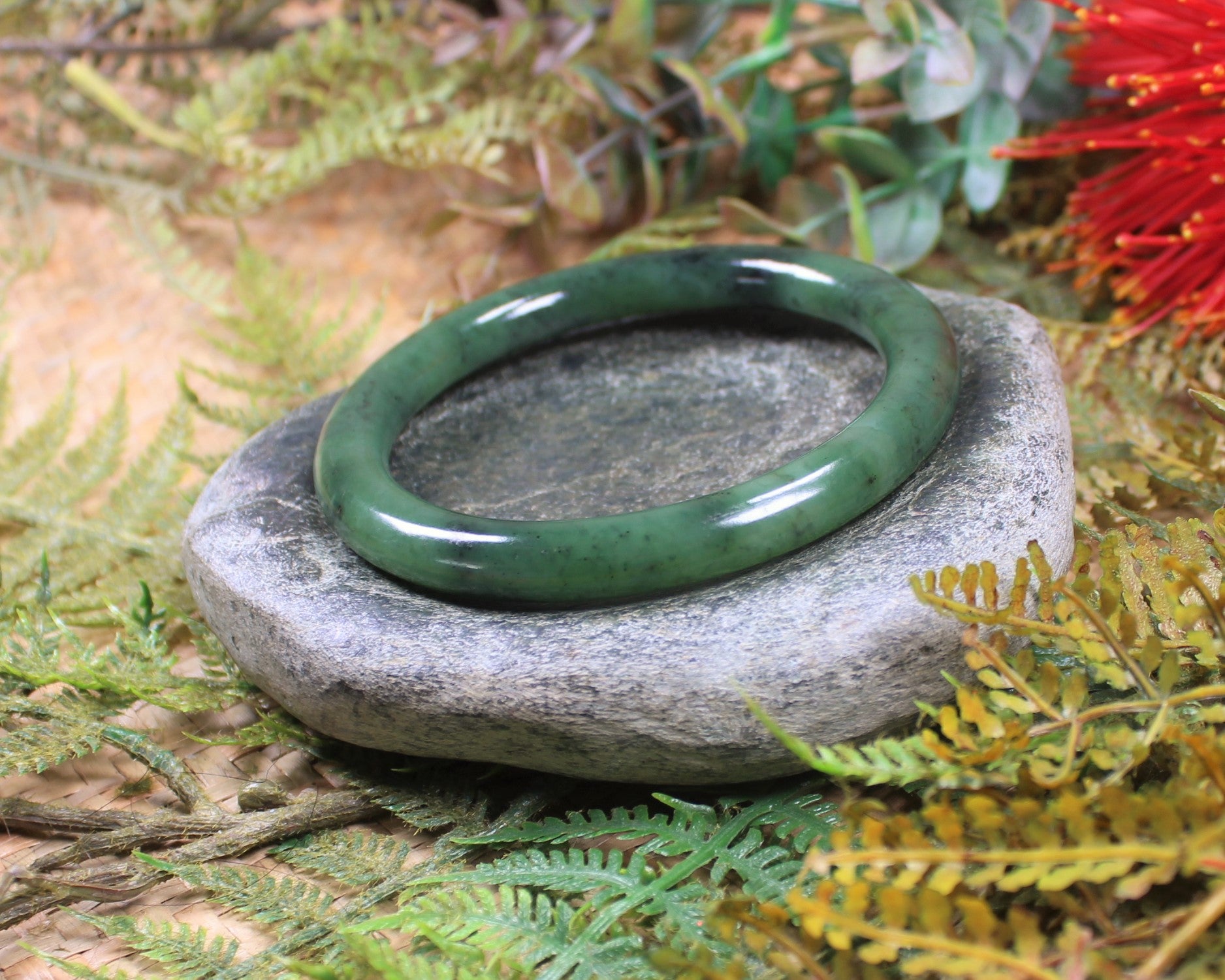 Bangle carved from Hapopo Pounamu - NZ Greenstone