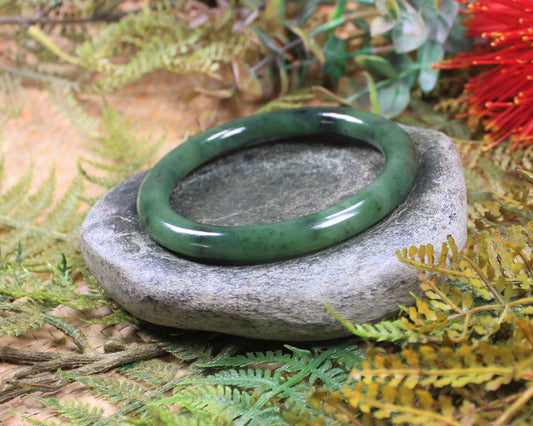 Bangle carved from Hapopo Pounamu - NZ Greenstone
