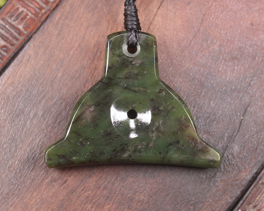 NZ Greenstone Shepard Dog Whistle Pendant (BM181) Rimu Pounamu