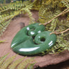 Koru Heart pendant carved from Hapopo Pounamu - NZ Greenstone