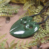 Koru Heart pendant carved from Hapopo Pounamu - NZ Greenstone